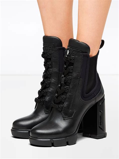 prada short combat boots|prada chunky heel ankle boots.